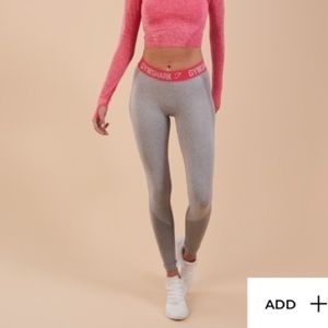 Gymshark Flex Light Grey Marle/Hot Pink Leggings